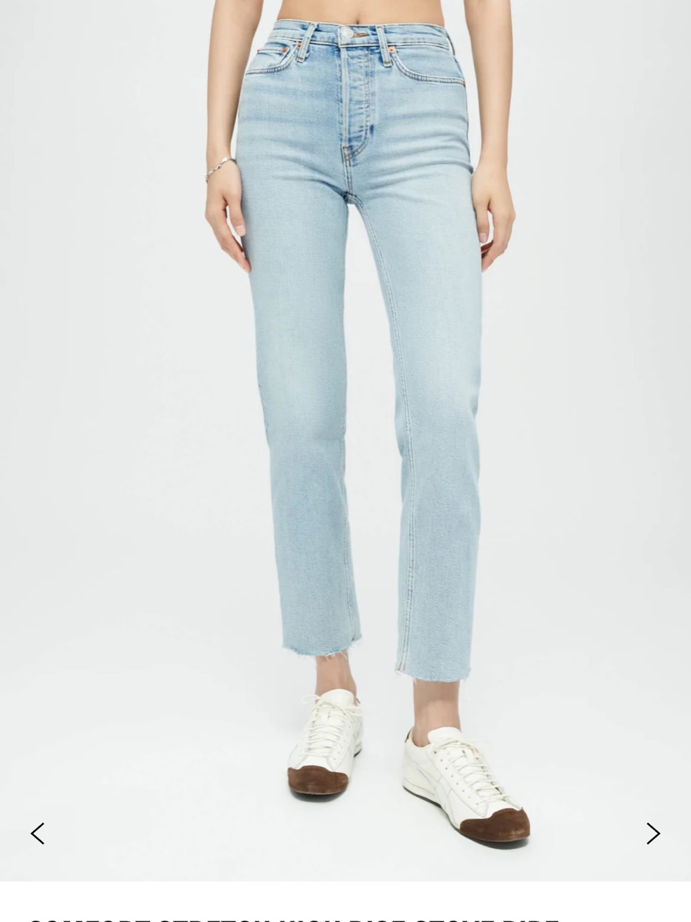 Re/done Light Blue High-Rise Stovepipe Jeans